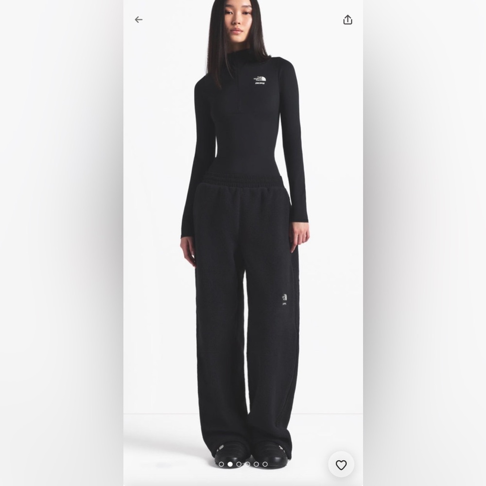 SKIMS X THE NORTH FACE 1995 RETRO DENALI FLEECE PANT - ONYX BLACK NWT SIZE SMALL